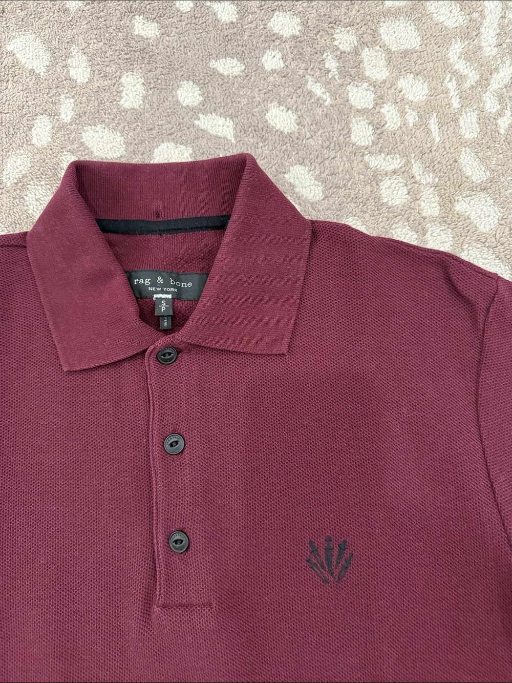 rag & bone Men's Wine Polo Shirt